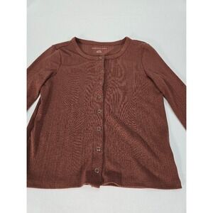 American Eagle Womens‎ Brown Ribbed Knit Long Sleeve Button Front Cardigan S
